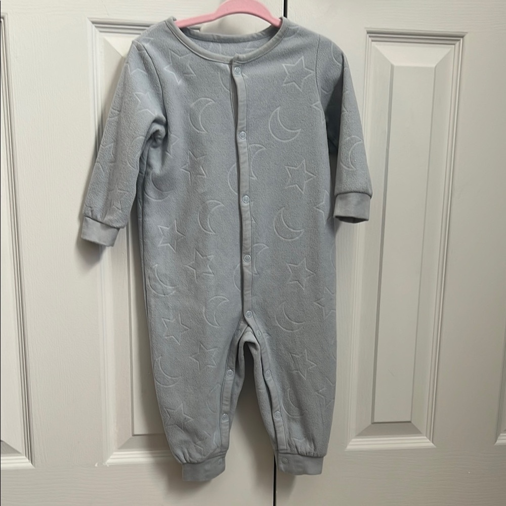 Cozy Blue Grey Star and Moon Pattern Onesie